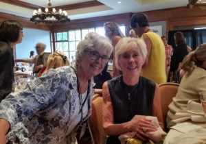 Joyce Hart and Gale Elkins celebrate the 10th anniversary.