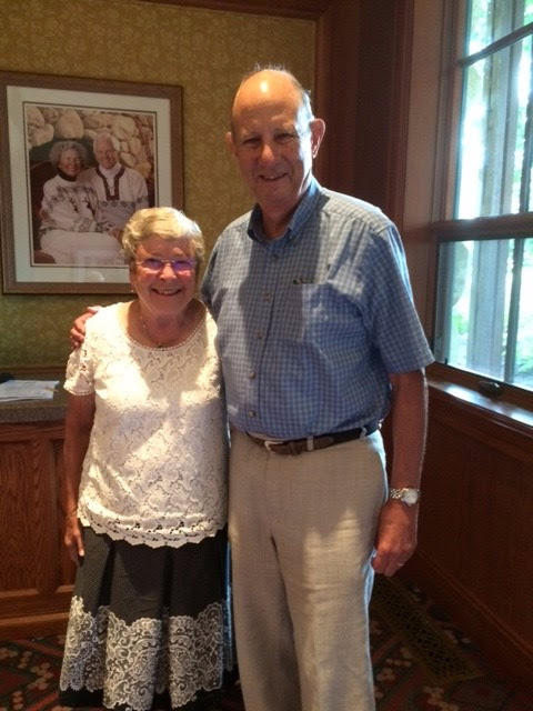Marcia and Don Liebich arrive for the Annual Meeting and Luncheon. Marcia was one of the co-founders of WRWF and is a past President. 